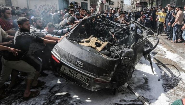 سيارة القيادي في حماس حامد الخضري