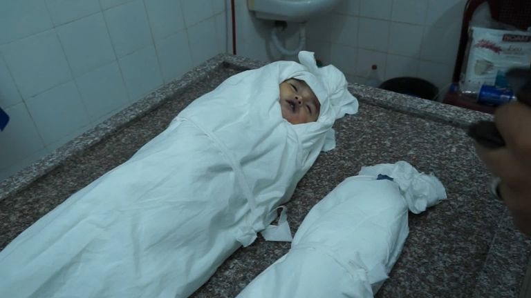 الطفلة الرضيعة صبا أبو عرار التي قتلتها غارة إسرائيلية على غزة