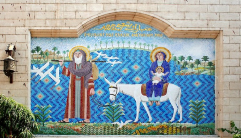 لوحة تبرز رحلة العائلة المقدسة في مصر.