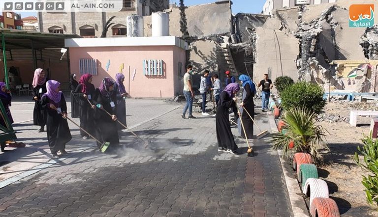 "سنابل الخير" مبادرة شبابية لترميم مدرسة قصفتها إسرائيل بغزة