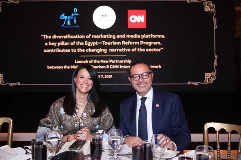 وزيرة السياحة المصرية خلال إطلاق التعاون مع فضائيات عالمية