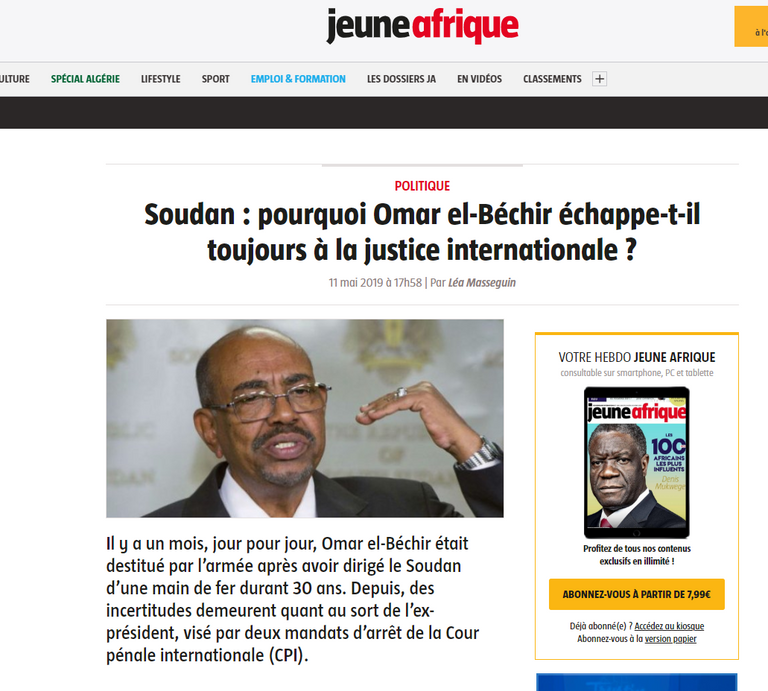 الرئيس السوداني المعزول عمر البشير