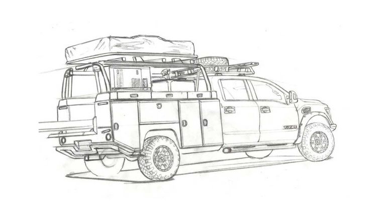 التصميم التوضيحي لشاحنة نيسان تايتان