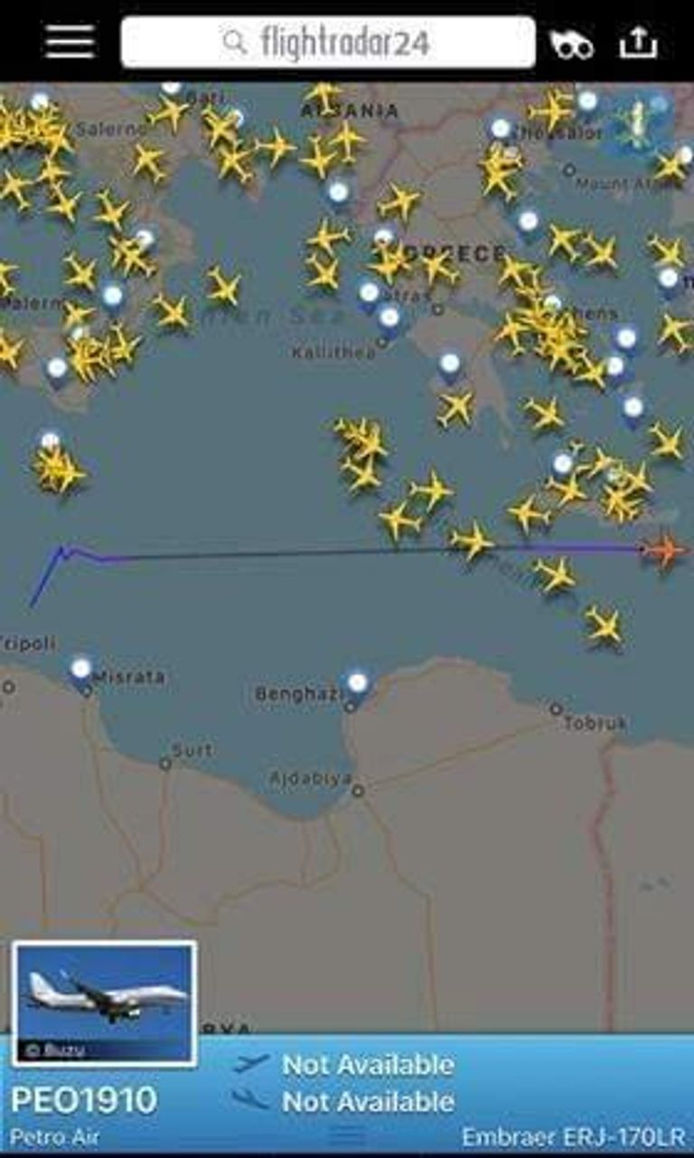 برنامج فلايت رادار يرصد طائرة الوطنية للنفط الوطنية للنفط تورطت في نقل مصابي طرابلس إلى الخارج