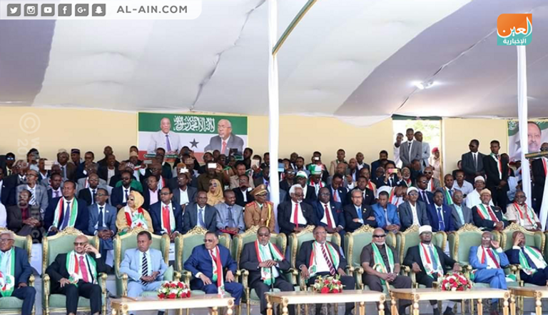 رئيس ومسؤولو صوماليلاند خلال الاحتفال