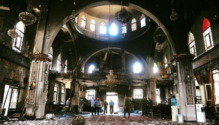 نشطاء يتهمون مليشيات إيران بإحراق مسجد الفاروق بدمشق