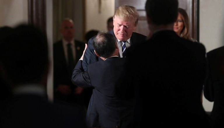 لحظة وصول الرئيس الأمريكي دونالد ترامب إلى اليابان