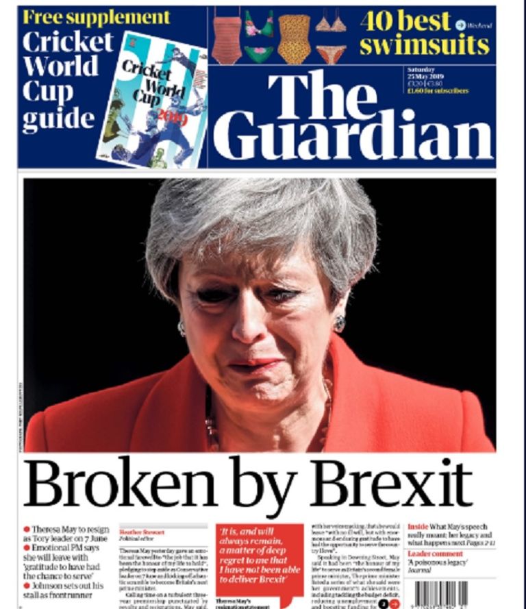 تيريزا ماي في الصحافة عقب إعلان استقالتها