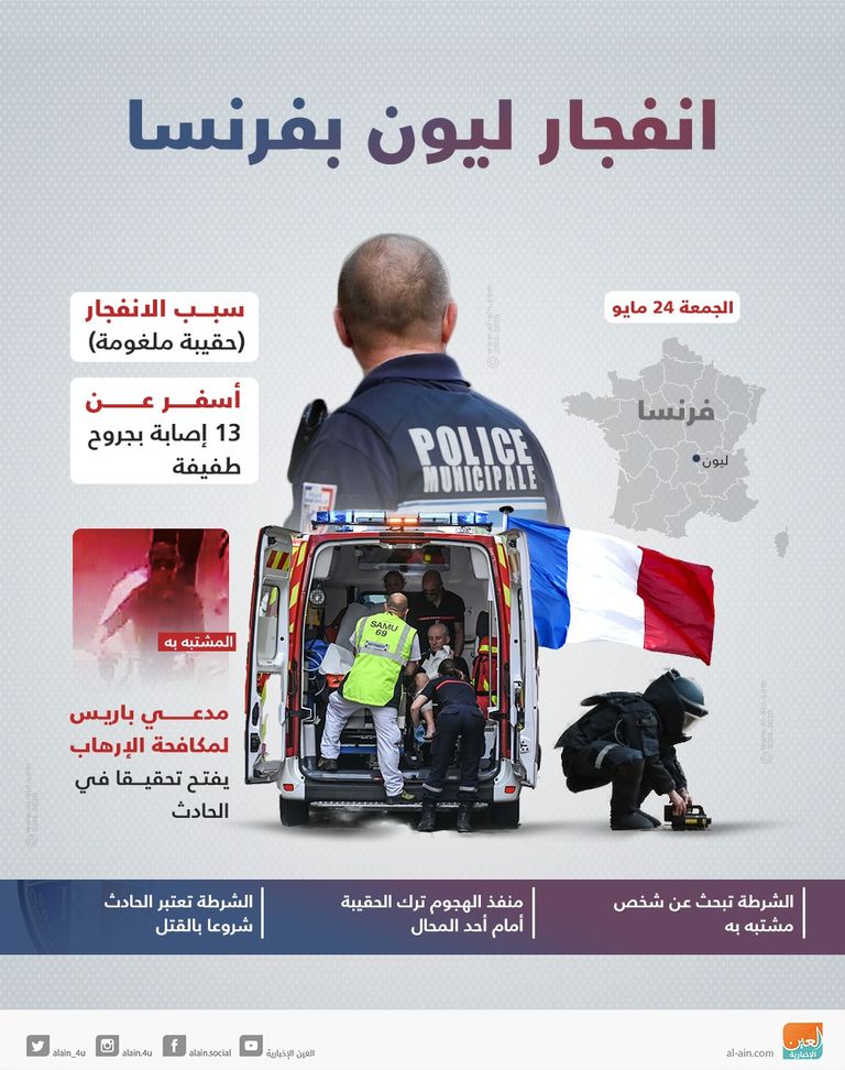 موقع التفجير في مدينة ليون 