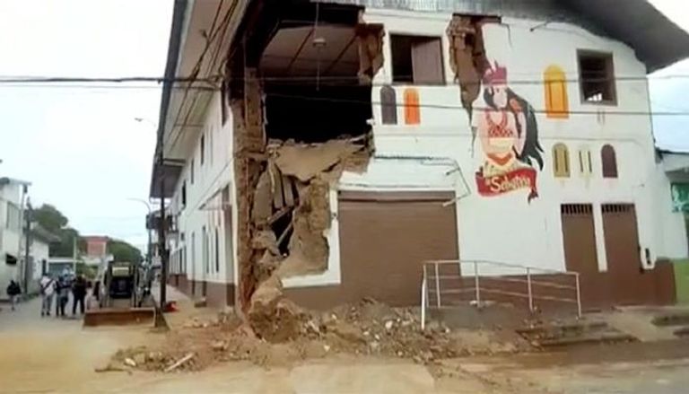 أحد المنازل المتضررة من الزلزال