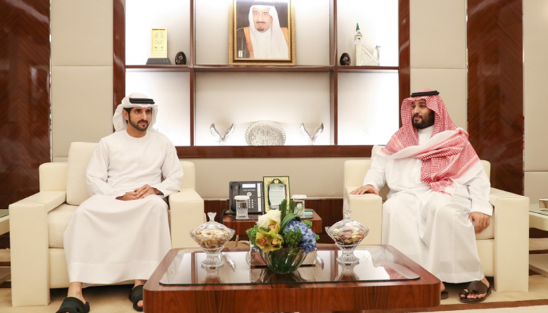 الأمير محمد بن سلمان يستقبل ولي عهد دبي