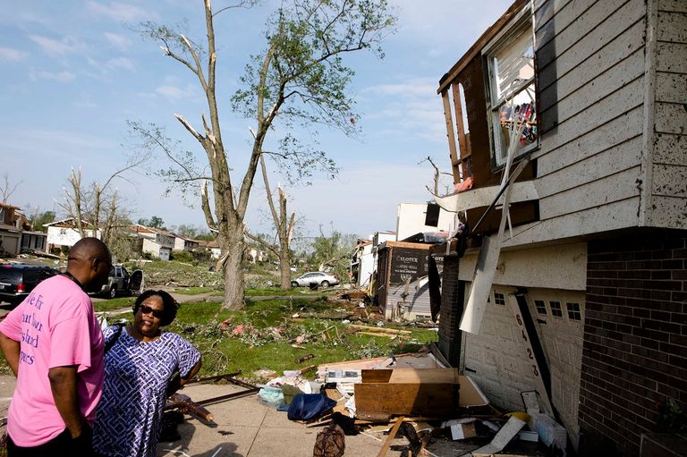 جانب من خسائر الإعصار في ديتون