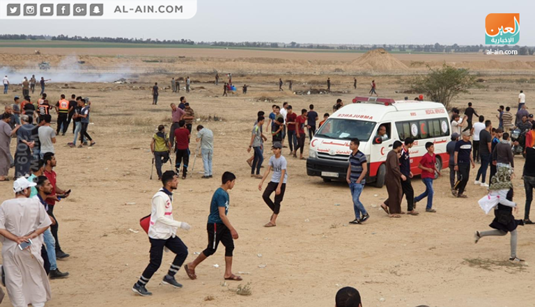 أحد المصابين في مسيرات العودة الكبرى بقطاع غزة