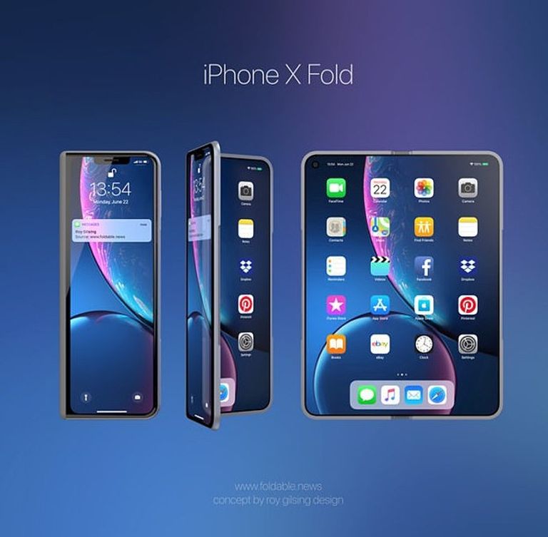 أحد التصميمات المتوقعة لهاتف أبل القابل للطي