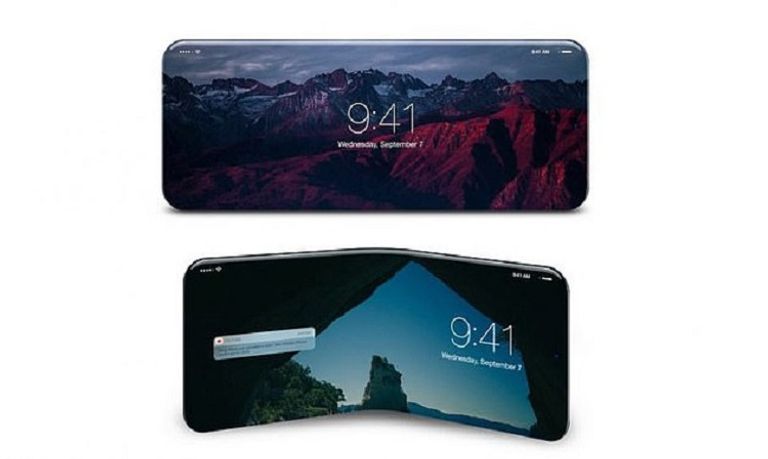 أحد التصميمات المتوقعة لهاتف أبل القابل للطي