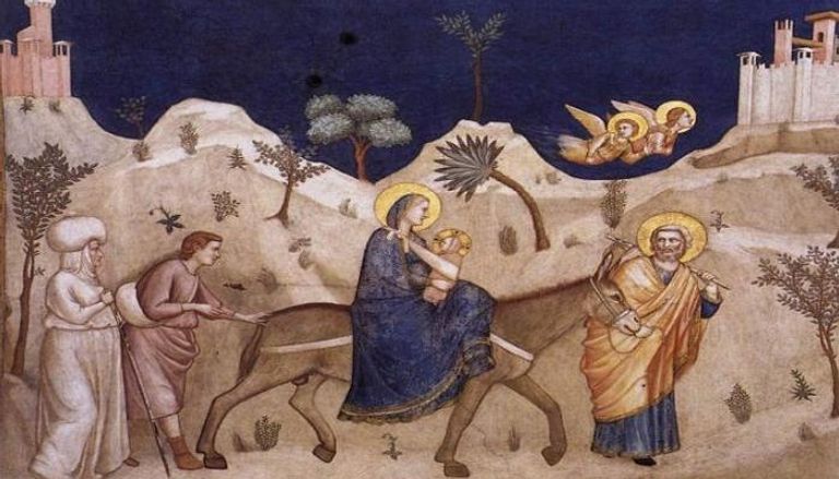 لوحة تبرز رحلة العائلة المقدسة في مصر
