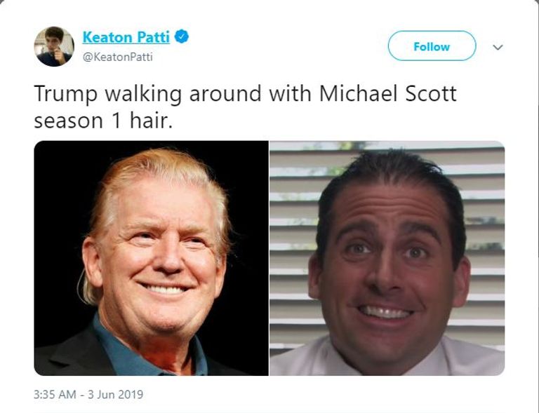 ترامب ظهر بتسريحة جديدة في قداس الأحد