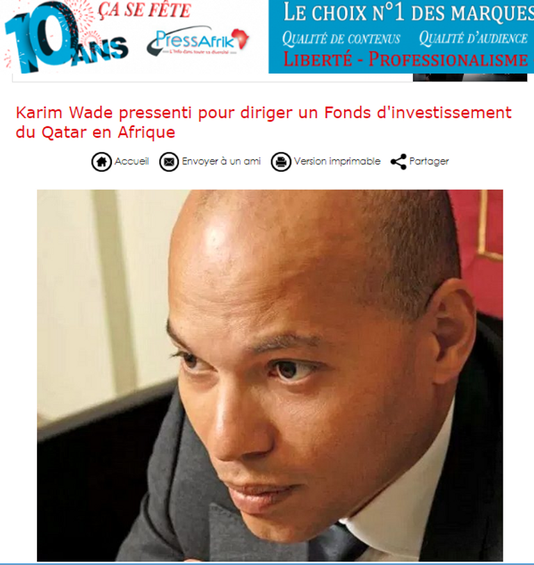 كريم واد نجل الرئيس السنغالي الأسبق لحظة إطلاق سراحه - أرشيفية