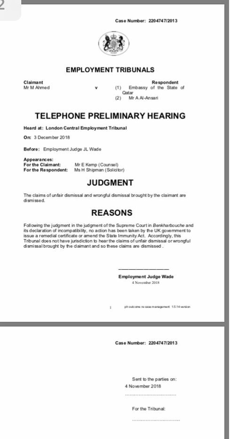 الموظف الصومالي بسفارة قطر في لندن محمود أحمد