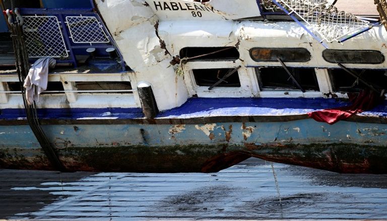 عملية انتشال السفينة الغارقة في نهر الدانوب