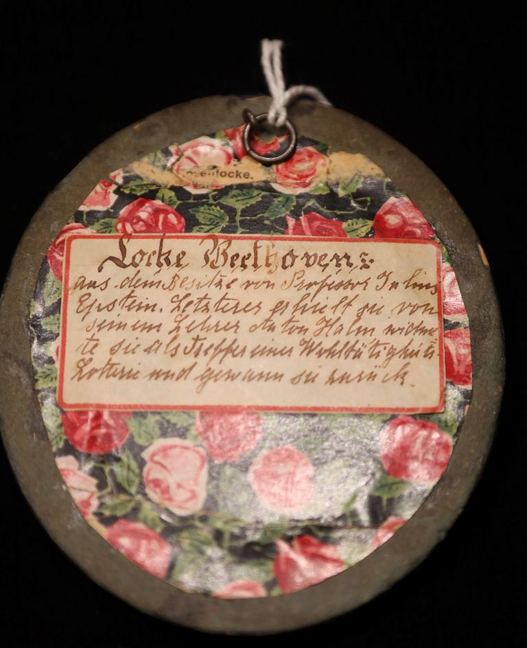 طرح خصلة من شعر بيتهوفن للبيع في مزاد