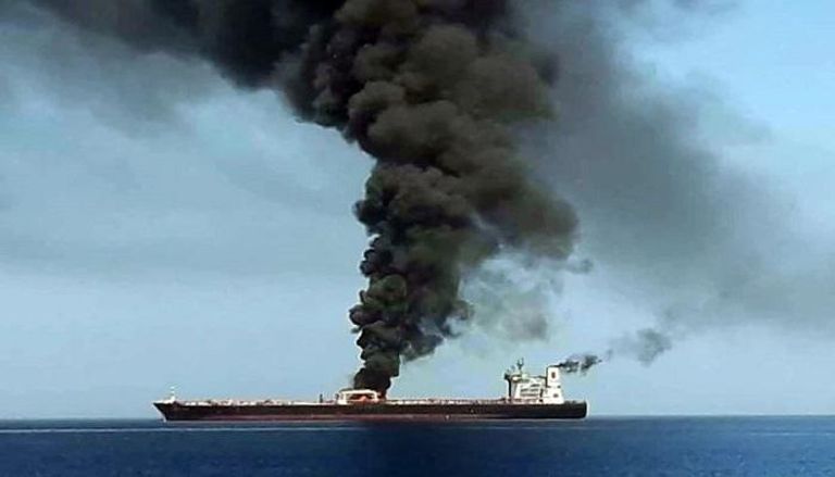 إحدى ناقلتي النفط التي استهدفت في خليج عمان