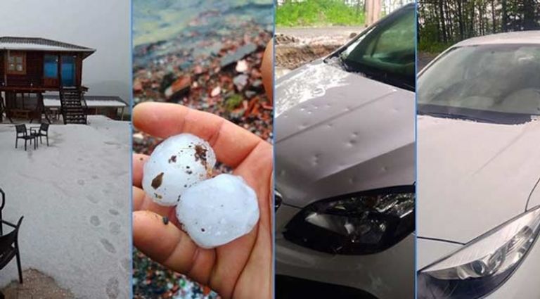 البرد يتسبب في إصابة 10 أتراك ويلحق أضرارا بالمنازل والسيارات