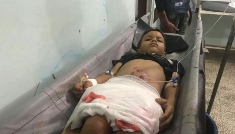 طفل يمني أصيب في قصف سابق لمليشيا الحوثي- أرشيفية