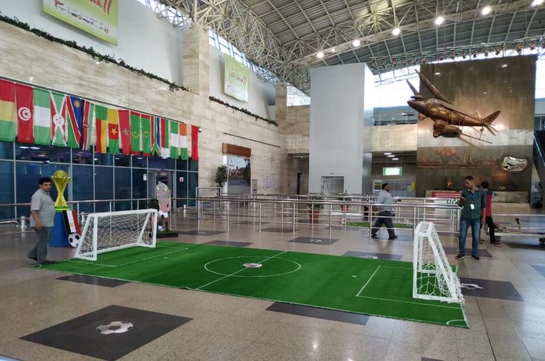 استعدادات مطار القاهرة لاستقبال وفود كأس الأمم الأفريقية صالة كأس أمم أفريقيا بمطار القاهرة