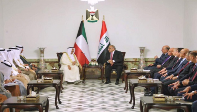 جانب من لقاء الشيخ صباح الأحمد الجابر الصباح ورئيس الوزراء العراقي
