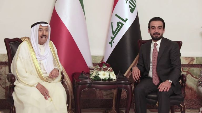 جانب من لقاء أمير الكويت رئيس مجلس النواب العراقي جانب من لقاء الشيخ صباح الأحمد الجابر الصباح ورئيس الوزراء العراقي