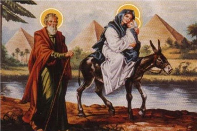 لوحة تبرز رحلة العائلة المقدسة في مصر