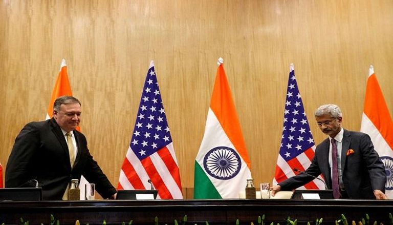وزيرا خارجية الهند وأمريكا خلال مؤتمر صحفي