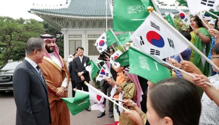 استقبال ولي العهد السعودي في كوريا الجنوبية