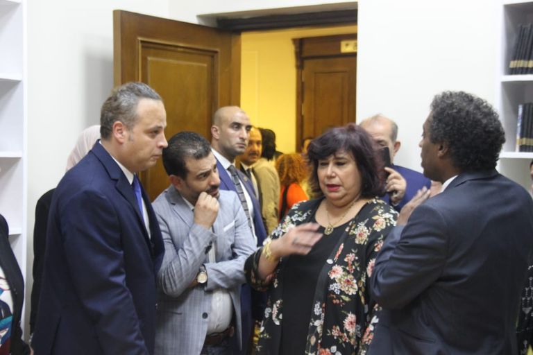 وزيرة الثقافة المصرية أثناء افتتاح قصر ثقافة السينما