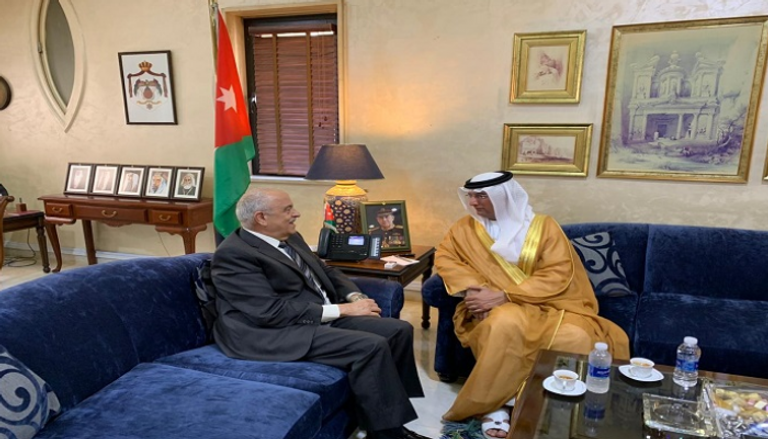 السفير الإماراتي خلال لقاء رجائي المعشر نائب رئيس الوزراء الأردني