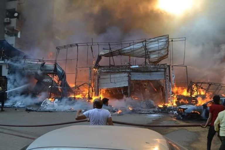 حريق الهرم يلتهم 5 محال تجارية