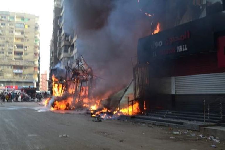 حريق الهرم يلتهم 5 محال تجارية