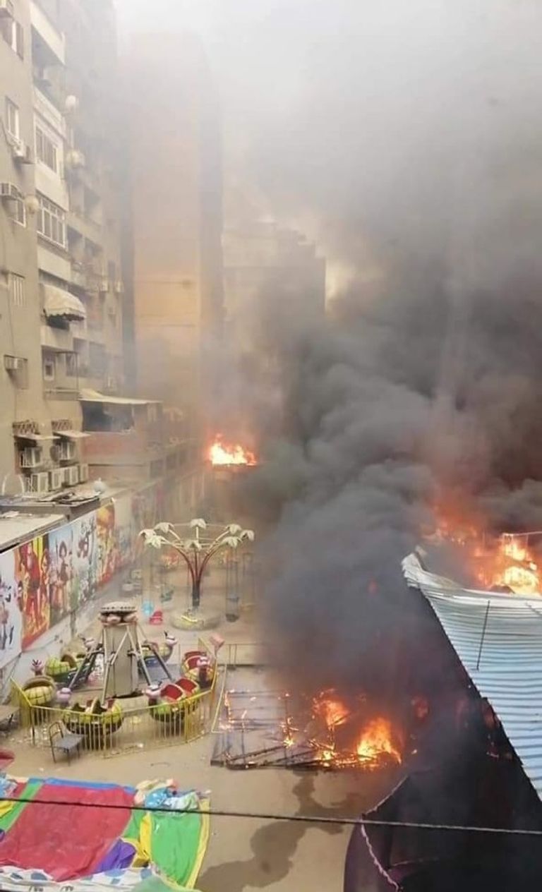 حريق الهرم يلتهم 5 محال تجارية