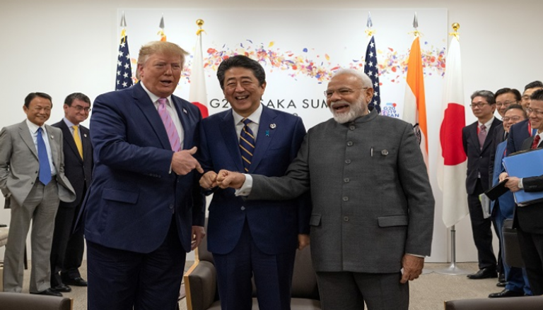 ترامب مع رئيسي وزراء اليابان والهند