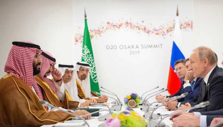الأمير محمد بن سلمان خلال اللقاء مع الرئيس الروسي