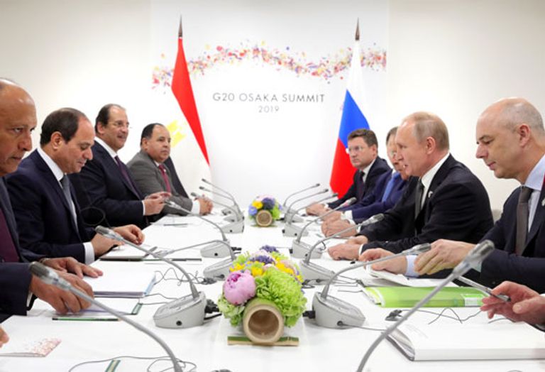 الرئيس المصري عبدالفتاح السيسي ونظيره الروسي فلاديمير بوتين