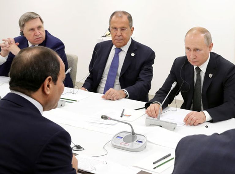 الرئيس المصري عبدالفتاح السيسي ونظيره الروسي فلاديمير بوتين