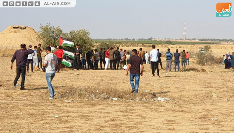 مـن مسيرات العودة بغزة في الجمعة الـ61 جانب من مسيرات العودة في قطاع غزة