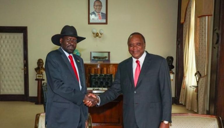 رئيس جنوب السودان سلفاكير ونظيره الكيني أوهورو كينياتا