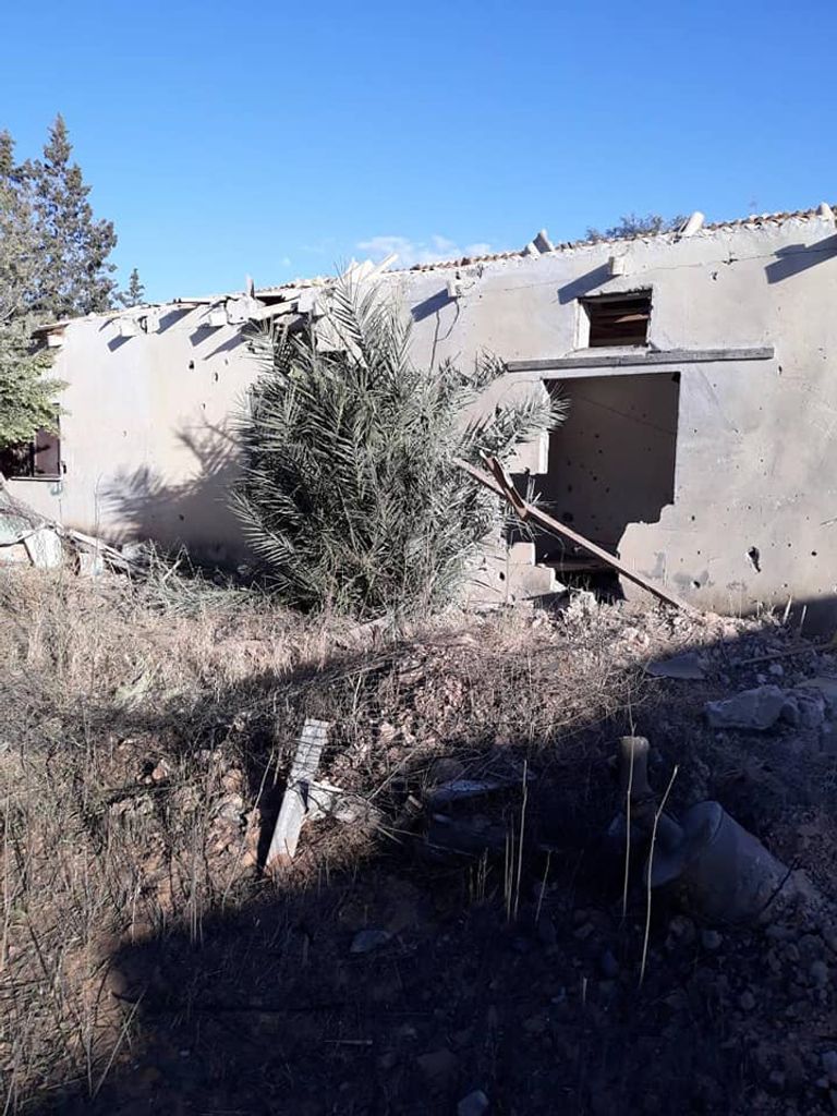 آثار القصف التركي على ترهونة