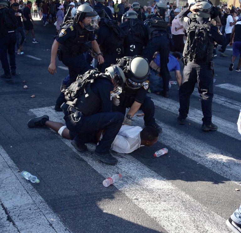 جانب من مظاهرات الإثيوبيين في إسرائيل 