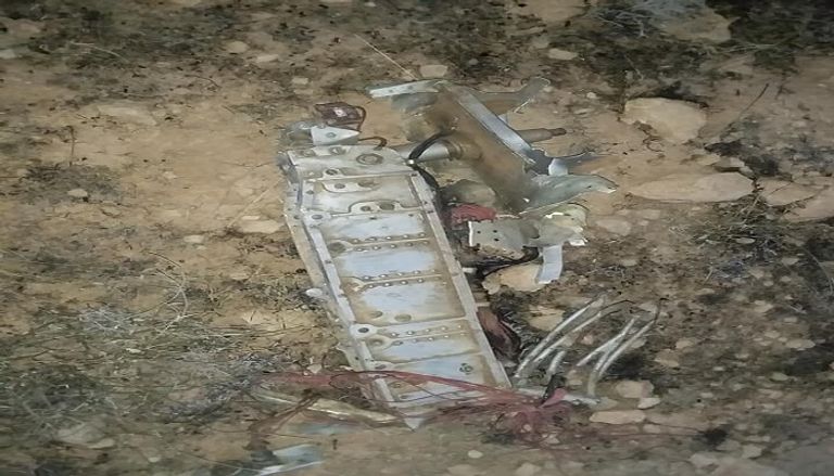 حطام الطائرة التي أسقطتها الدفاعات الجوية للجيش الليبي الدفاعات الجوية التابعة للجيش الليبي نجحت في إسقاط الطائرة