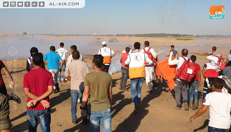 إحدى الإصابات في الجمعة الـ65 لمسيرة العودة شرقي غزة