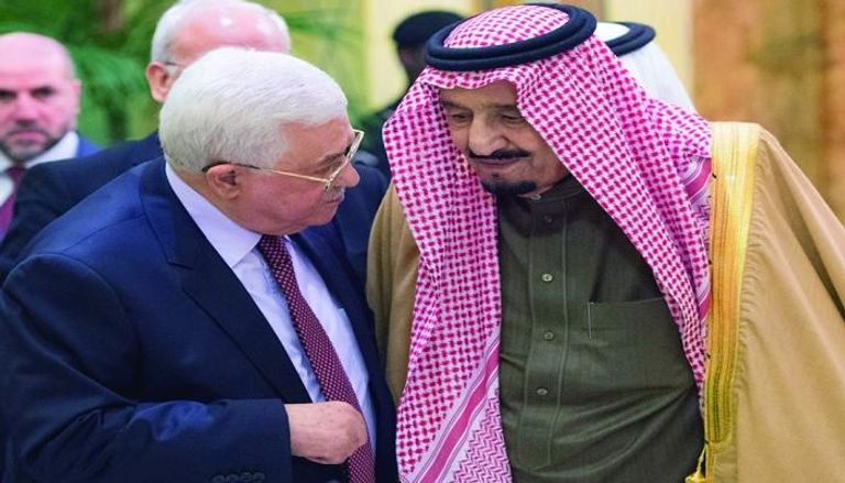 لقاء سابق يجمع الملك سلمان بن عبدالعزيز والرئيس محمود عباس